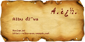 Albu Éva névjegykártya